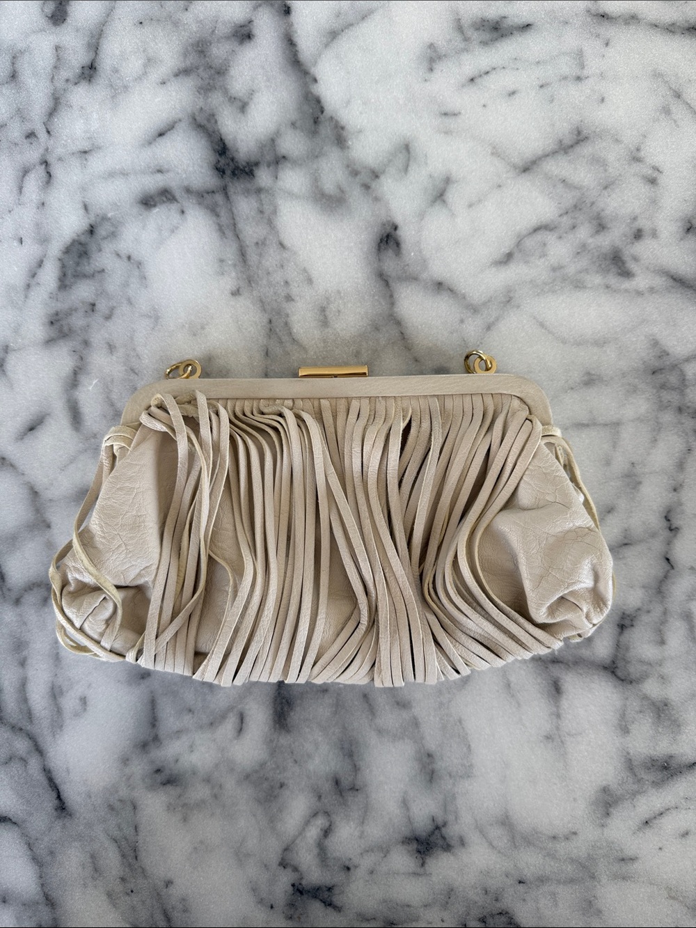 CLARE V. Fran Fran Fringe Frame Clutch